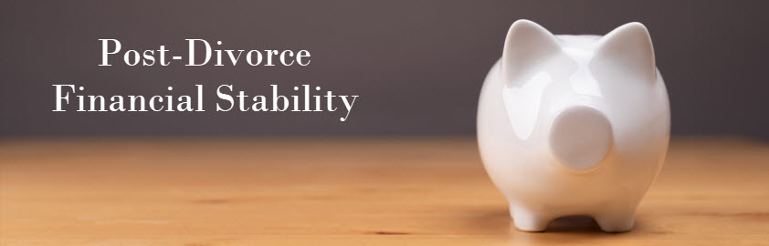 white piggy bank "Post-Divorce
Financial Stability"